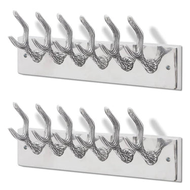 Vidaxl kapstokken 2 st aluminium zilverkleurig