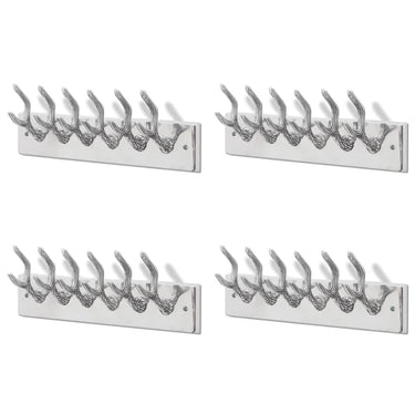 Vidaxl kapstokken 4 st aluminium zilverkleurig