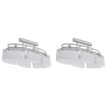 Vidaxl plafondlamp met ellipsvormige glazen kappen 2 st e14