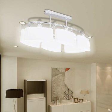 Vidaxl plafondlamp met ellipsvormige glazen kappen 2 st e14