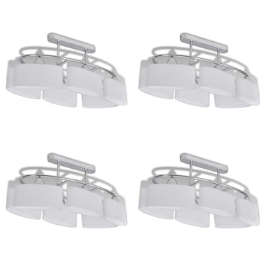 Vidaxl plafondlamp met ellipsvormige glazen kappen 4 st e14