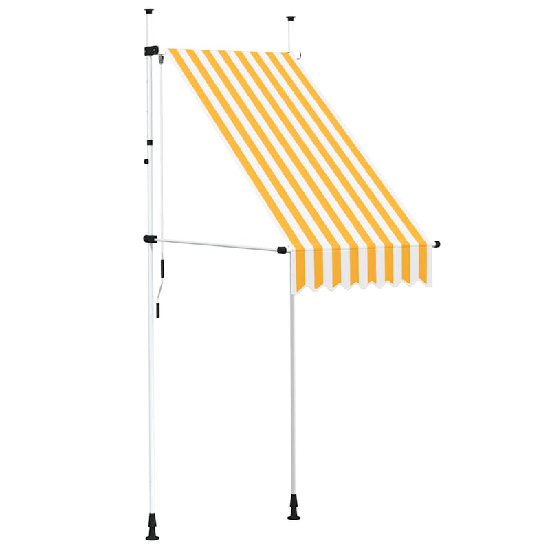 Load image into Gallery viewer, Vidaxl luifel handmatig uittrekbaar 100 cm oranje en witte strepen
