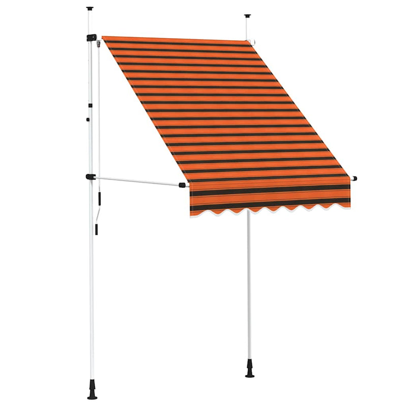 Load image into Gallery viewer, Vidaxl luifel handmatig uittrekbaar 150 cm oranje en bruin
