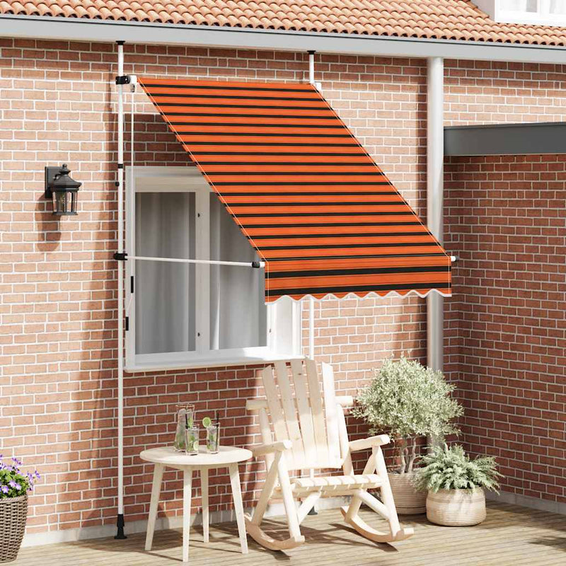 Load image into Gallery viewer, Vidaxl luifel handmatig uittrekbaar 150 cm oranje en bruin
