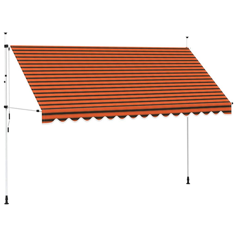 Load image into Gallery viewer, Vidaxl luifel handmatig uittrekbaar 400 cm oranje en bruin
