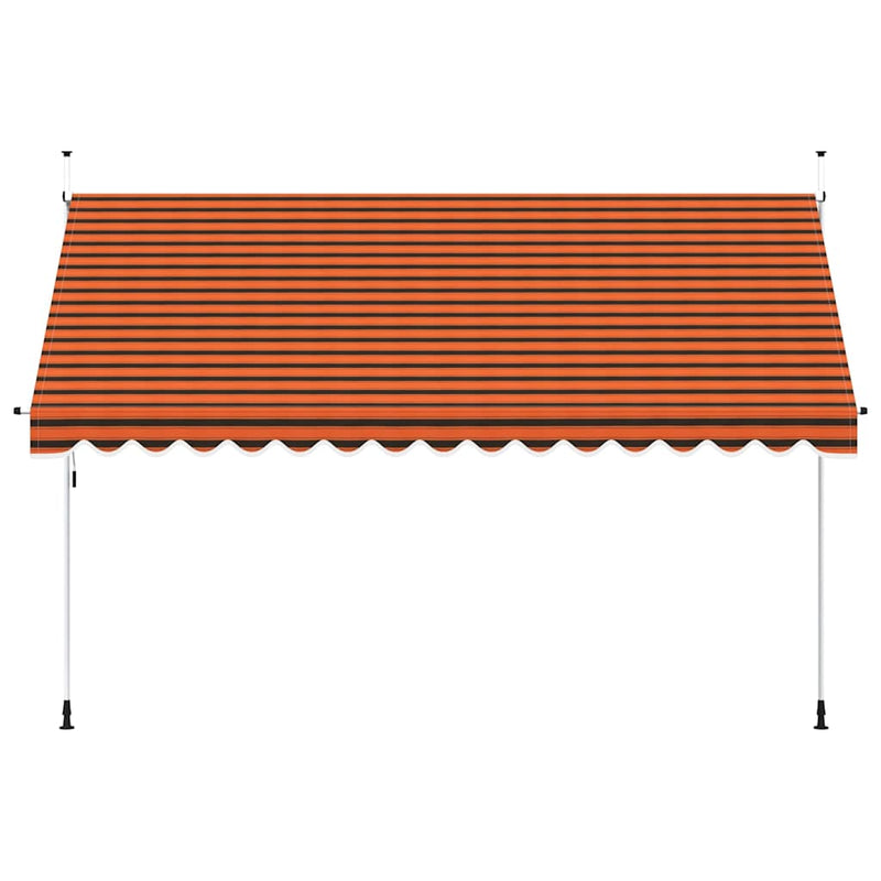Load image into Gallery viewer, Vidaxl luifel handmatig uittrekbaar 400 cm oranje en bruin
