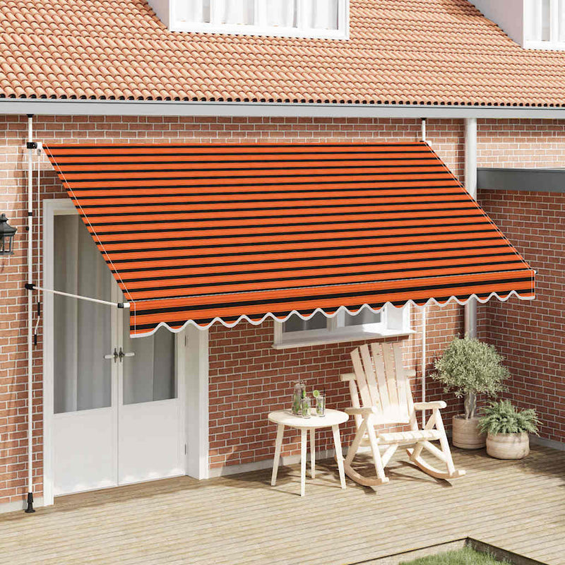 Load image into Gallery viewer, Vidaxl luifel handmatig uittrekbaar 400 cm oranje en bruin
