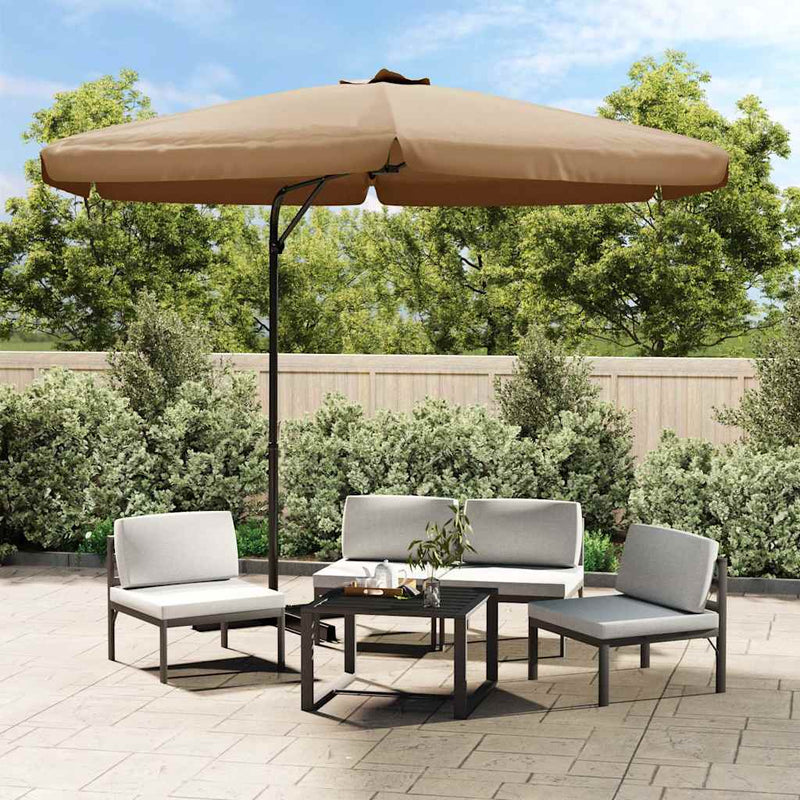Load image into Gallery viewer, Vidaxl parasol met stalen paal 300 cm taupe
