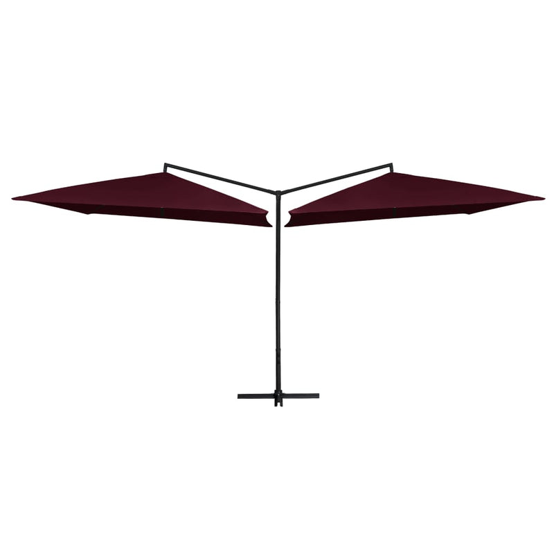 Load image into Gallery viewer, Vidaxl parasol dubbel met stalen paal 250x250 cm bordeauxrood
