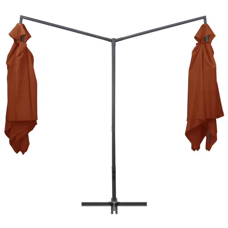 Load image into Gallery viewer, Vidaxl parasol dubbel met stalen paal 250x250 cm terracottakleurig
