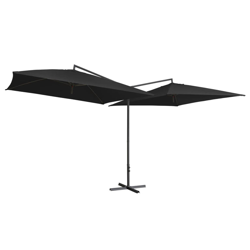 Load image into Gallery viewer, VidaXL Parasol dubbel met stalen paal 250x250 cm zwart
