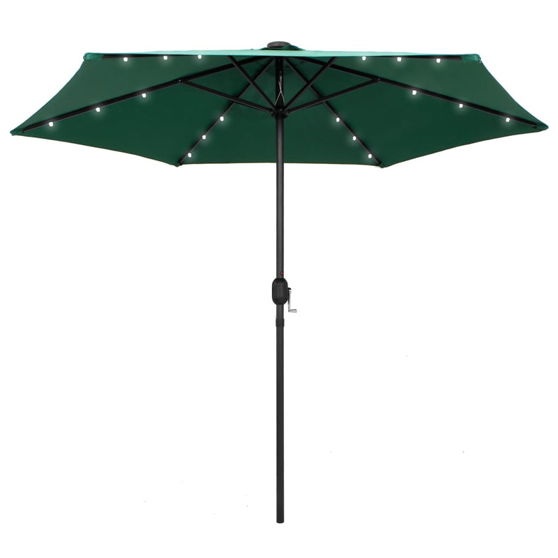 Load image into Gallery viewer, Vidaxl parasol met led-verlichting en aluminium paal 270 cm groen
