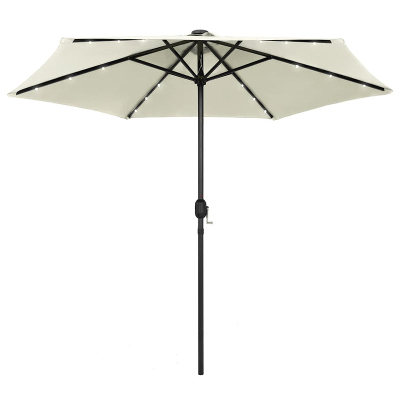 Load image into Gallery viewer, Vidaxl parasol met led-verlichting en aluminium paal 270 cm zandwit
