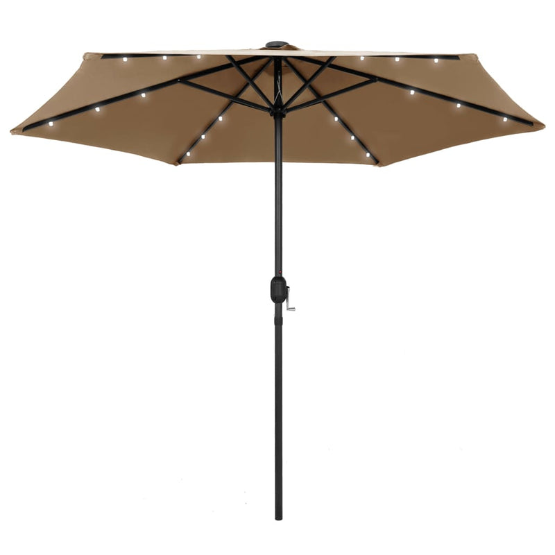 Load image into Gallery viewer, Vidaxl parasol met led-verlichting en aluminium paal 270 cm taupe

