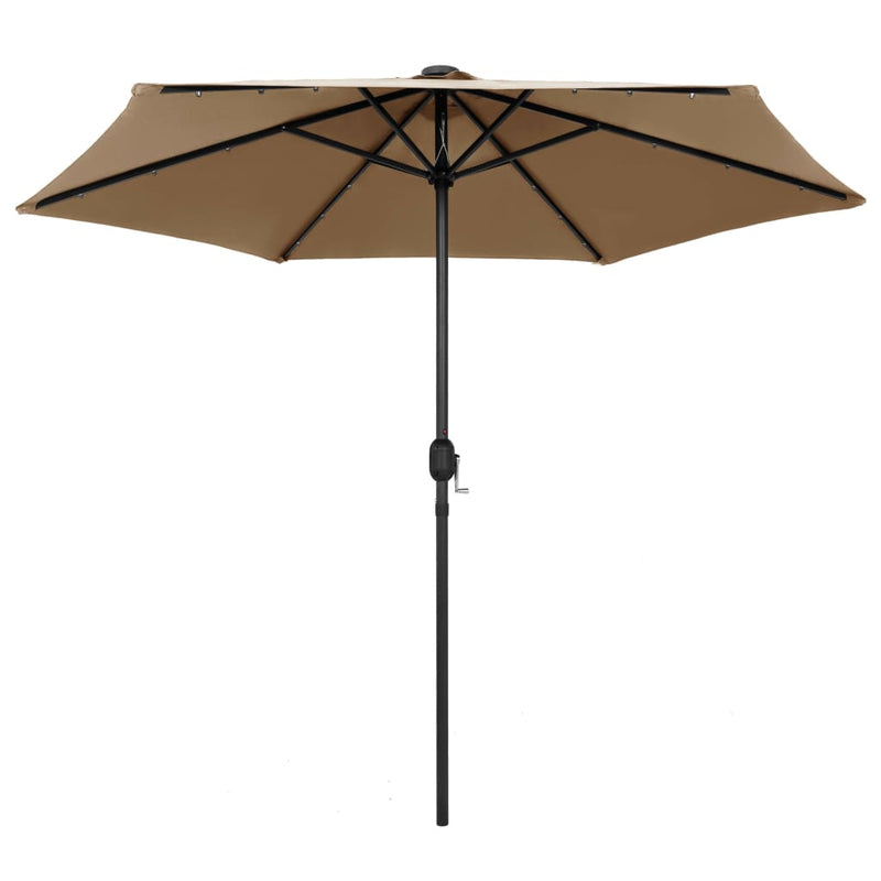 Load image into Gallery viewer, Vidaxl parasol met led-verlichting en aluminium paal 270 cm taupe
