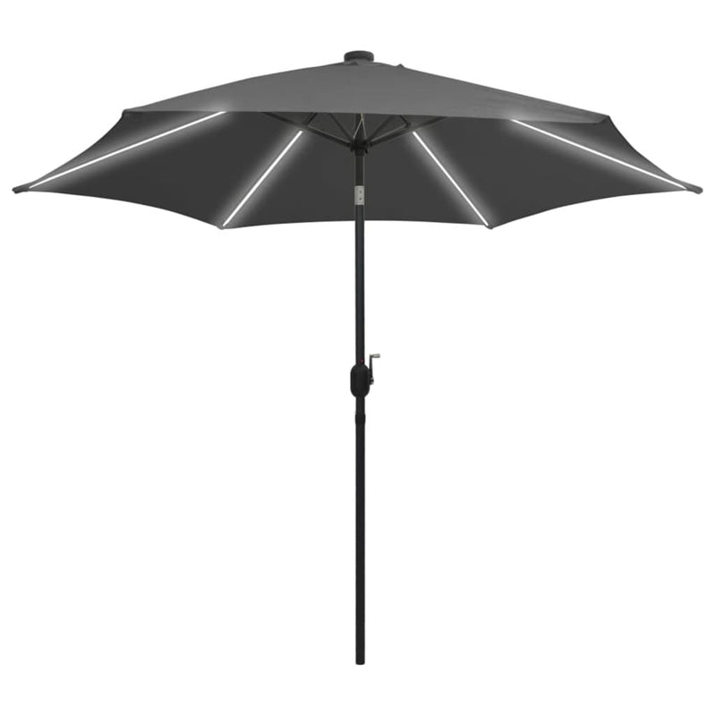 Load image into Gallery viewer, Vidaxl parasol met led-verlichting en aluminium paal 300 cm antraciet
