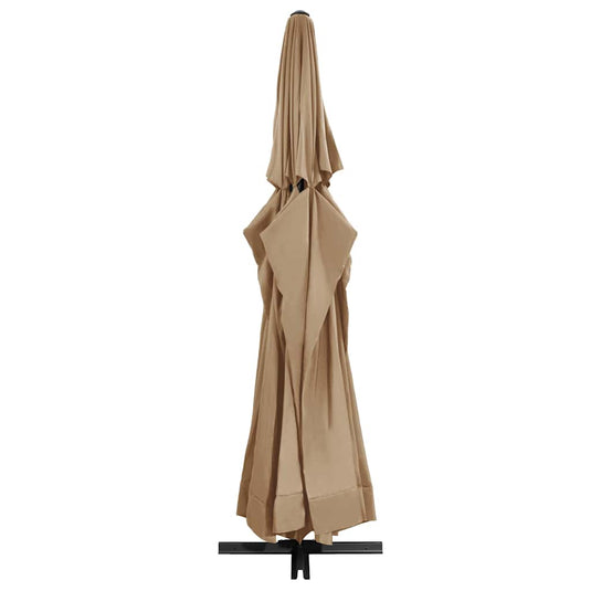 Vidaxl parasol met aluminium paal 600 cm taupe