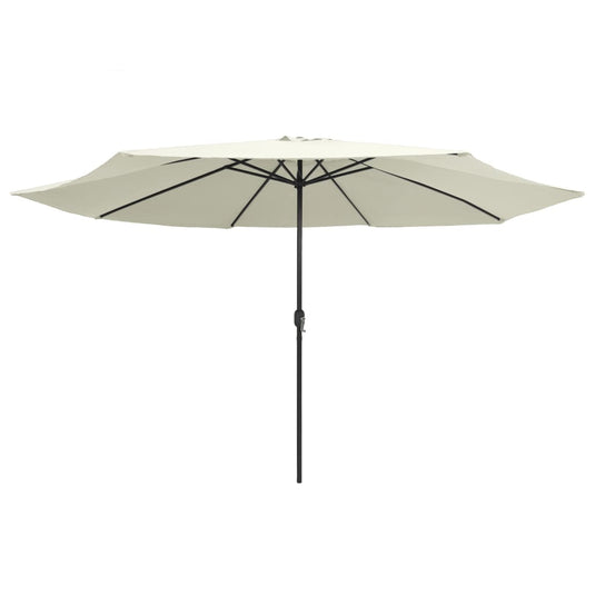 VidaXL Parasol met metalen paal 390 cm zandwit