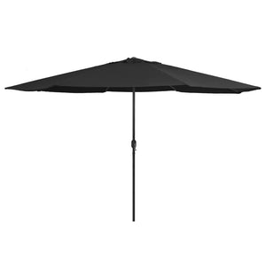 Vidaxl parasol met metalen paal 390 cm zwart