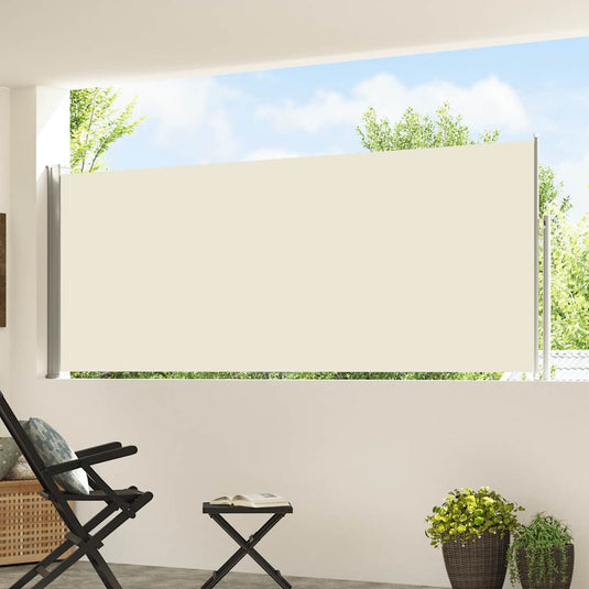 Vidaxl tuinscherm uittrekbaar 120x500 cm crème