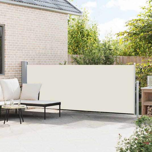Vidaxl tuinscherm uittrekbaar 140x500 cm crème