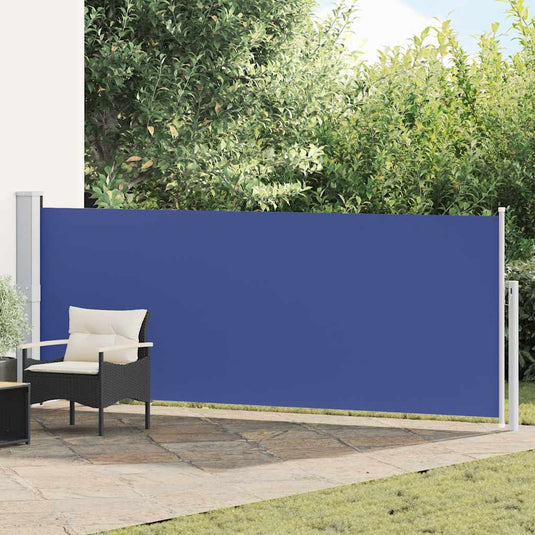 Vidaxl tuinscherm uittrekbaar 140x500 cm blauw