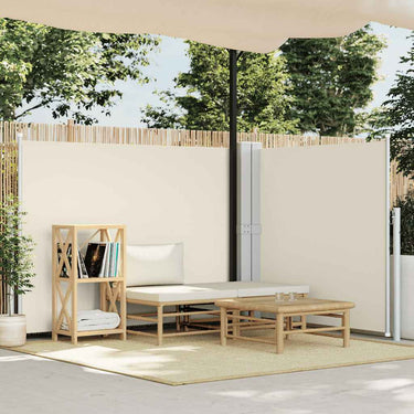 Vidaxl windscherm uittrekbaar 140x1000 cm crème