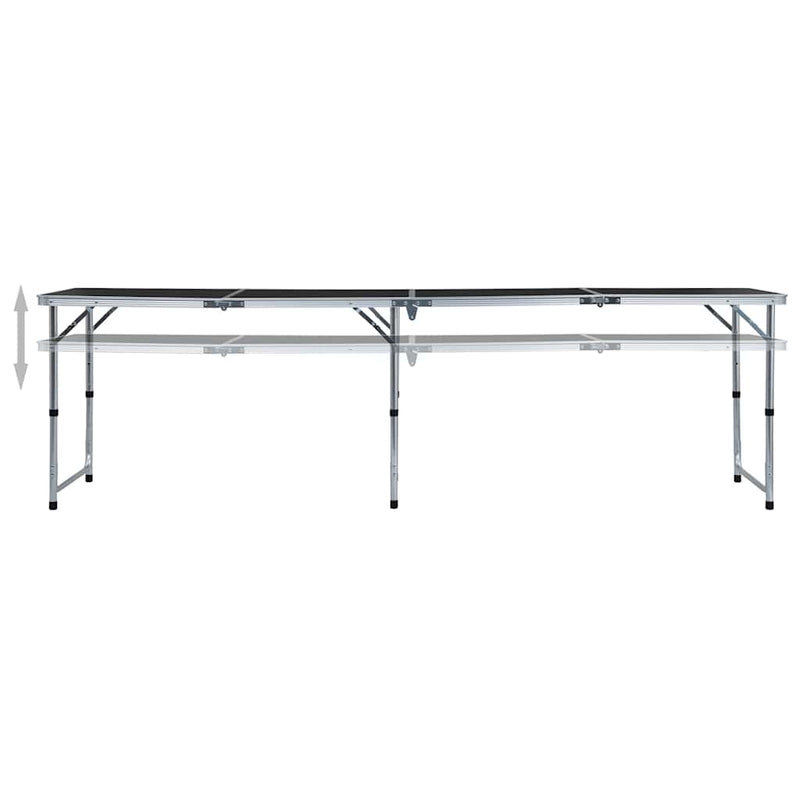 Load image into Gallery viewer, Vidaxl campingtafel inklapbaar 240x60 cm aluminium grijs
