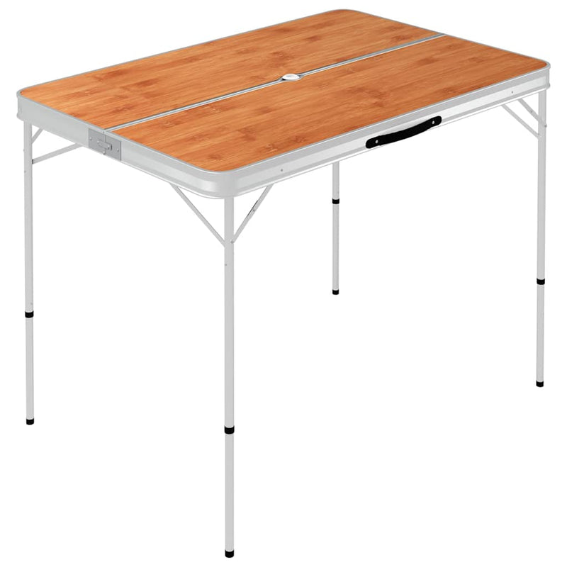 Load image into Gallery viewer, Vidaxl campingtafel inklapbaar met 2 banken aluminium bruin
