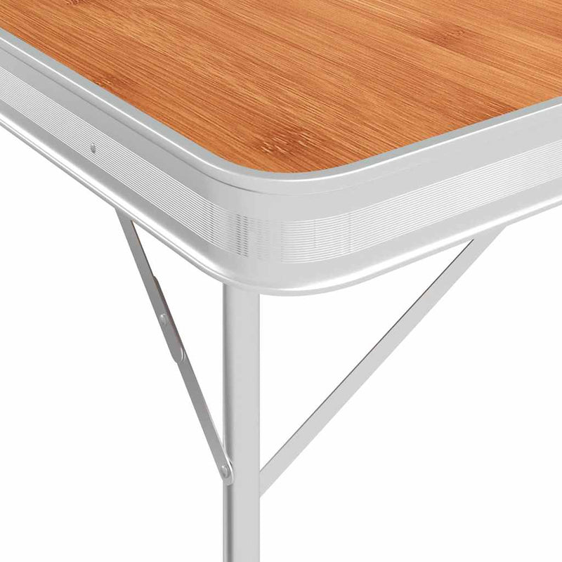 Load image into Gallery viewer, Vidaxl campingtafel inklapbaar met 2 banken aluminium bruin

