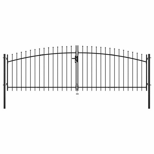 Vidaxl hekpoort dubbele deur met speren bovenkant 400x175 cm