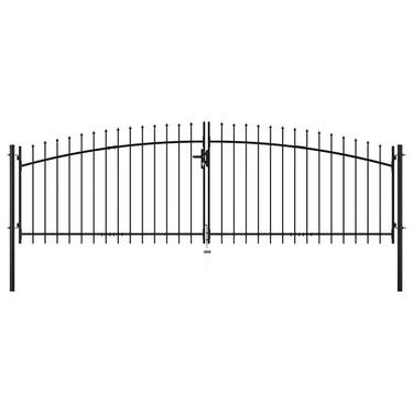 Vidaxl hekpoort dubbele deur met speren bovenkant 400x200 cm