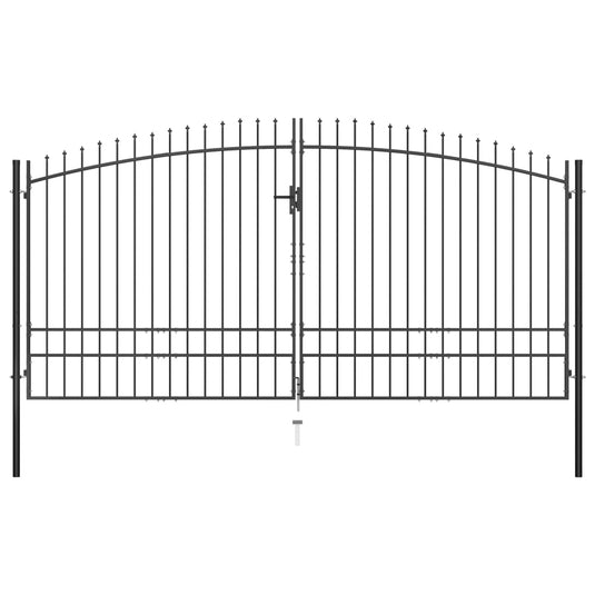 VidaXL Hekpoort dubbele deur met speren bovenkant 400x248 cm