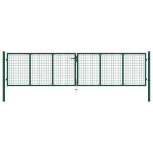 VidaXL Gaaspoort 390x75 cm staal groen