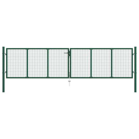 VidaXL Gaaspoort 390x75 cm staal groen