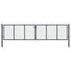 VidaXL Gaaspoort 400x150 cm gegalvaniseerd staal grijs