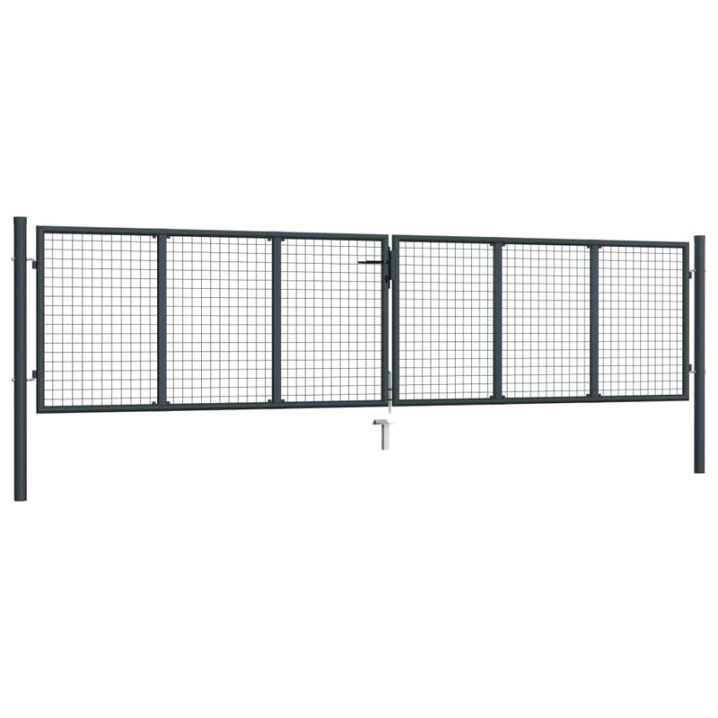 Load image into Gallery viewer, VidaXL Gaaspoort 400x150 cm gegalvaniseerd staal grijs
