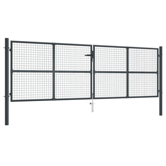 VidaXL Gaaspoort 400x175 cm gegalvaniseerd staal grijs