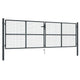 VidaXL Gaaspoort 400x175 cm gegalvaniseerd staal grijs