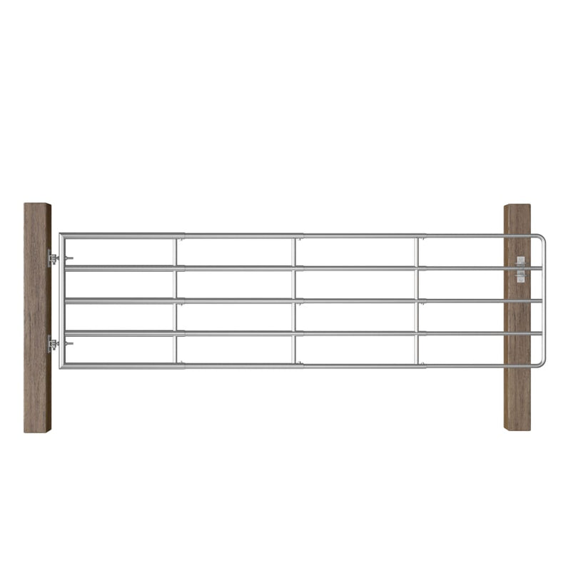 Load image into Gallery viewer, Vidaxl poort met 5 stangen (115-300)x90 cm staal zilverkleurig
