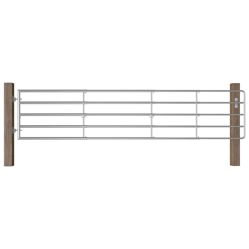 Load image into Gallery viewer, VidaXL Poort met 5 stangen (150-400)x90 cm staal zilverkleurig
