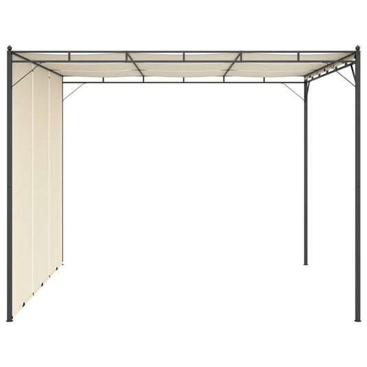 VidaXL Tuinprieel met zijgordijn 3x3x2,25 m crème