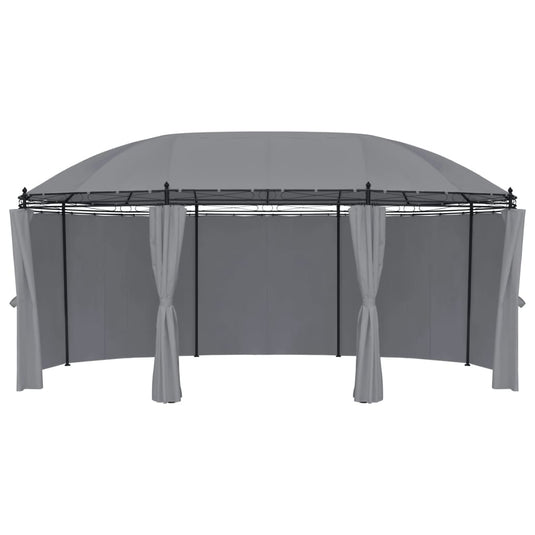 VidaXL Prieel met gordijnen 520x349x255 cm antracietkleurig