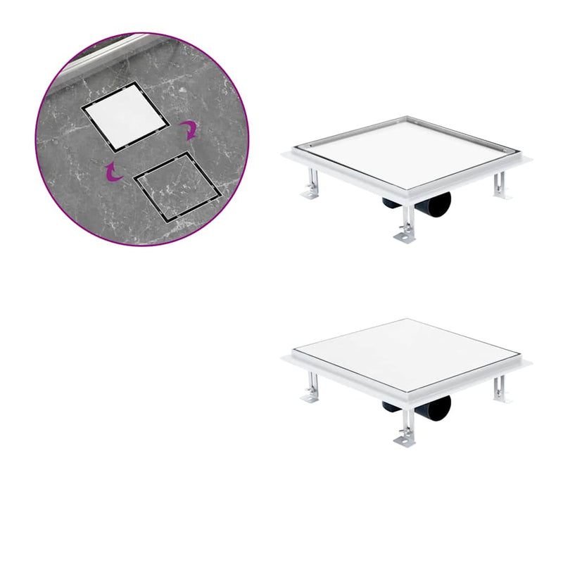 Load image into Gallery viewer, Vidaxl doucheafvoer met 2-in-1 deksels 28x28 cm roestvrij staal
