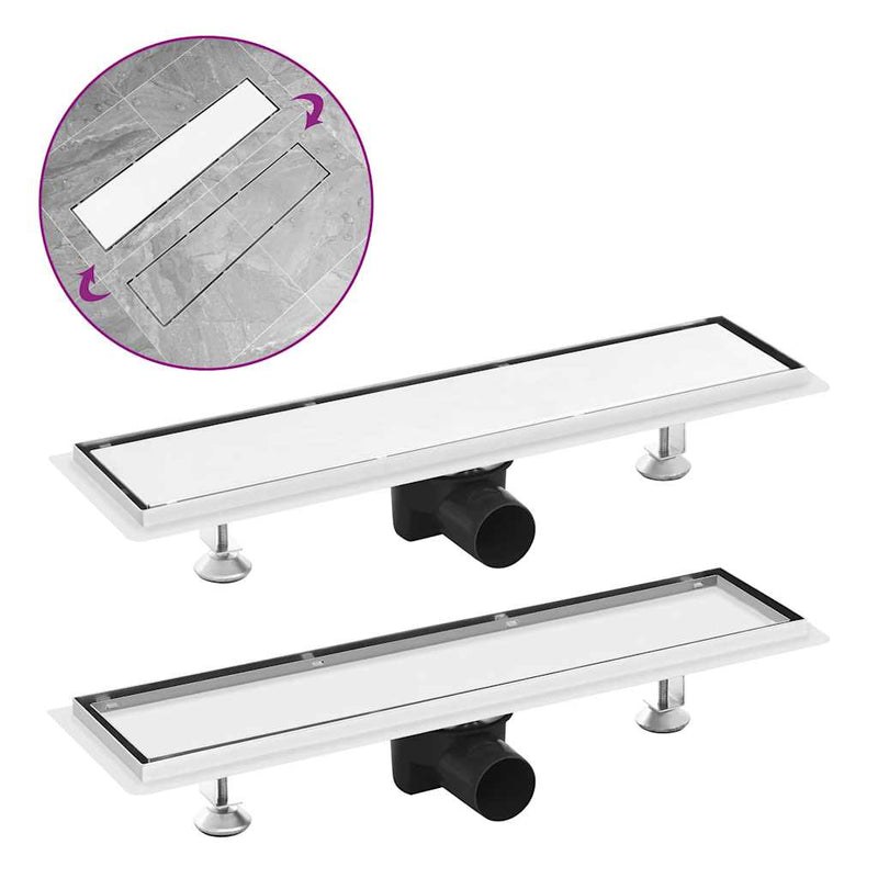 Load image into Gallery viewer, Vidaxl doucheafvoer met 2-in-1 deksel 53x14 cm roestvrij staal

