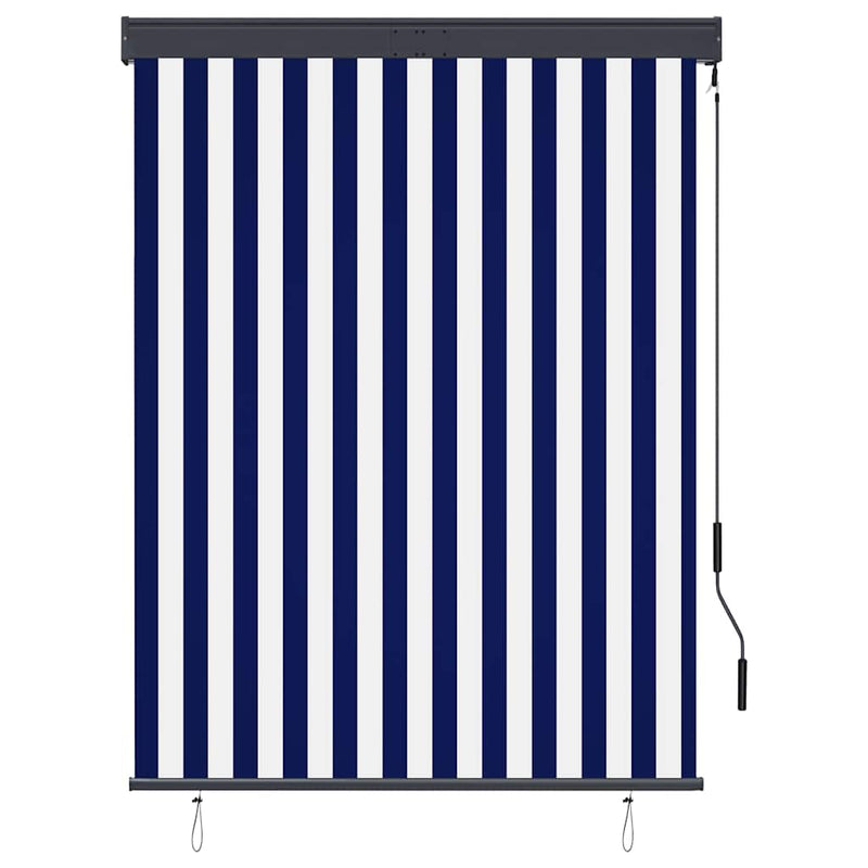 Load image into Gallery viewer, Vidaxl rolgordijn voor buiten 120x250 cm blauw en wit
