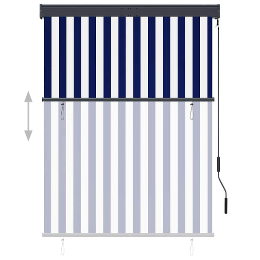 Vidaxl rolgordijn voor buiten 120x250 cm blauw en wit