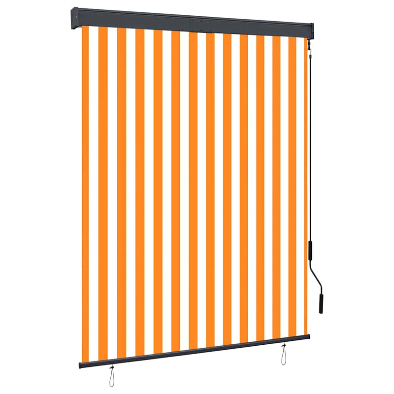 Afbeelding laden in galerijviewer, Vidaxl rolgordijn voor buiten 140x250 cm wit en oranje

