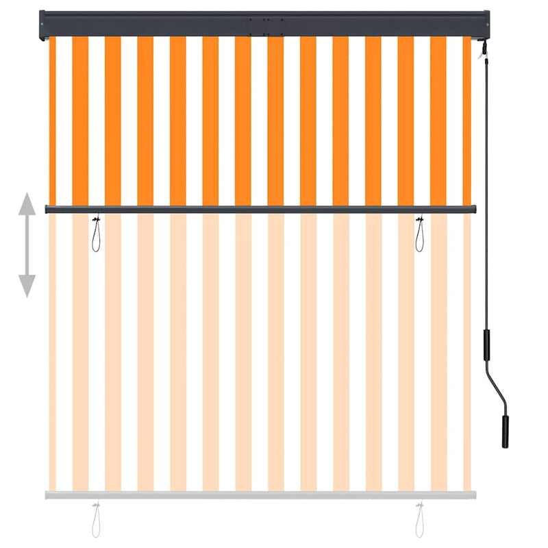 Afbeelding laden in galerijviewer, Vidaxl rolgordijn voor buiten 140x250 cm wit en oranje
