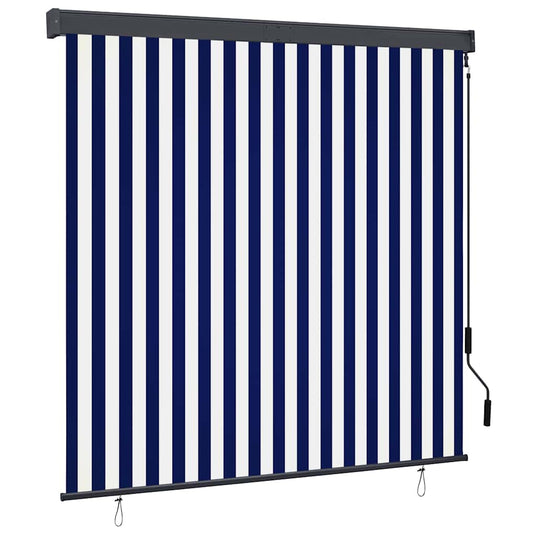 Vidaxl rolgordijn voor buiten 160x250 cm blauw en wit